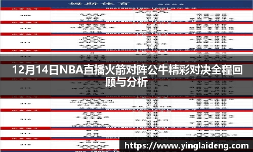12月14日NBA直播火箭对阵公牛精彩对决全程回顾与分析